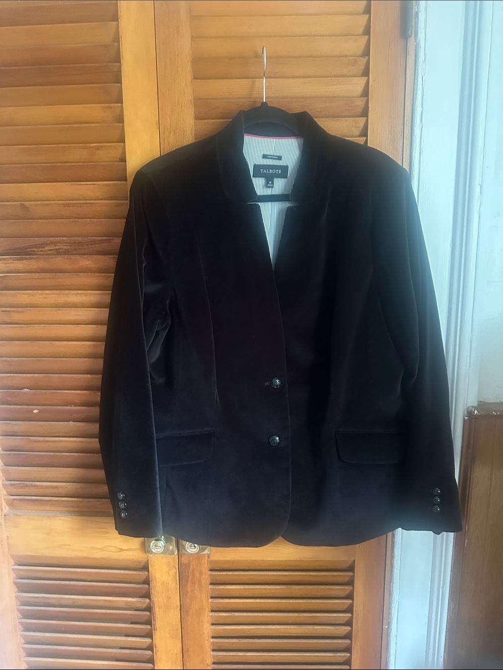 Talbots Black Velvet Blazer Jacket